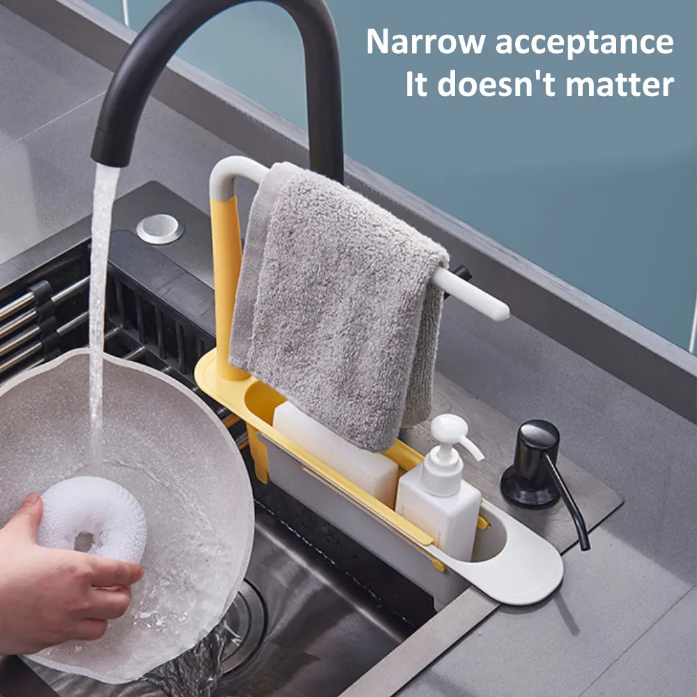 Telescopic Sink Shelf Kitchen Sinks Organizer Soap Sponge Holder Drain Rack Storage Basket Gadgets Accessories Tool | Дом и сад