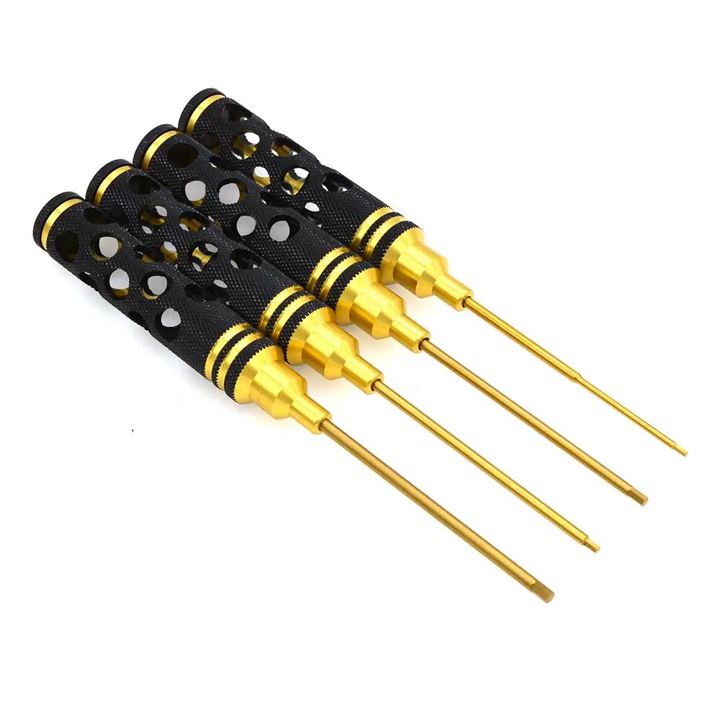 

4pcs 1.5mm 2.0mm 2.5mm 3.0mm H ex Screw Driver Set Titanium Hexagon Screwdriver Wrench Tool Kit for Multi-Axis FPV Drone