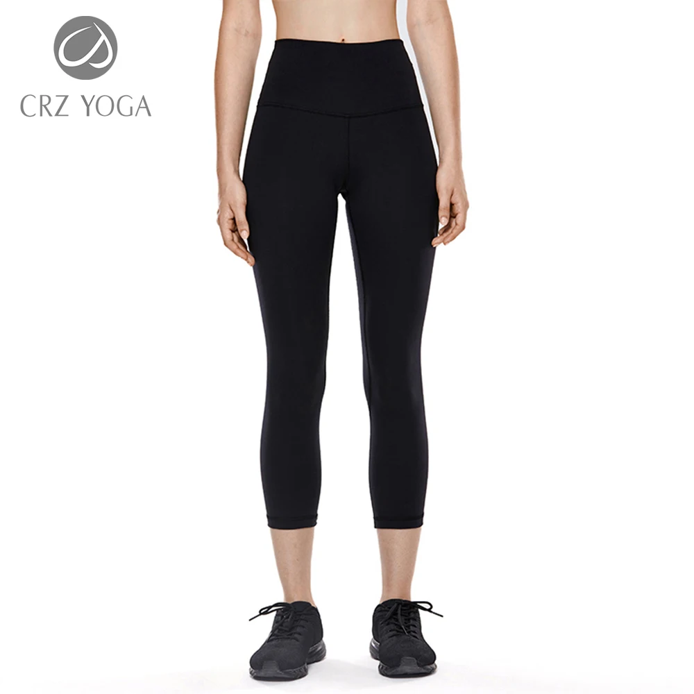 

CRZ YOGA Women's Naked Feeling II High Waist Leggings Capri Yoga Pants Tummy Control -21 Inches