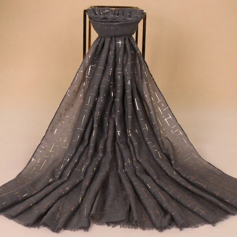 Популярный женский хлопковый Бронзовый шарф с бахромой новый геометрический