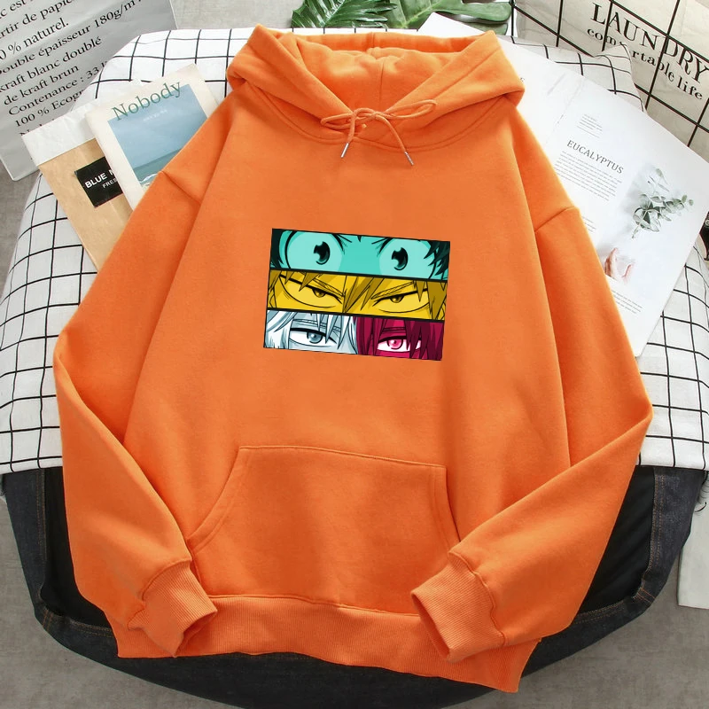 

Meu herói academia harajuku anime impressão hoodies moletom dos homens bolso quente outono inverno novo streetwear com capuz pu.