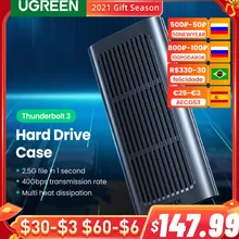 UGREEN SSD Case 40Gbps M.2 Hard Disk Case Thunderbolt 3 Speed For SAMSUNG WD Kingston PCIE NVME External Hard Drive M.2 SSD Case