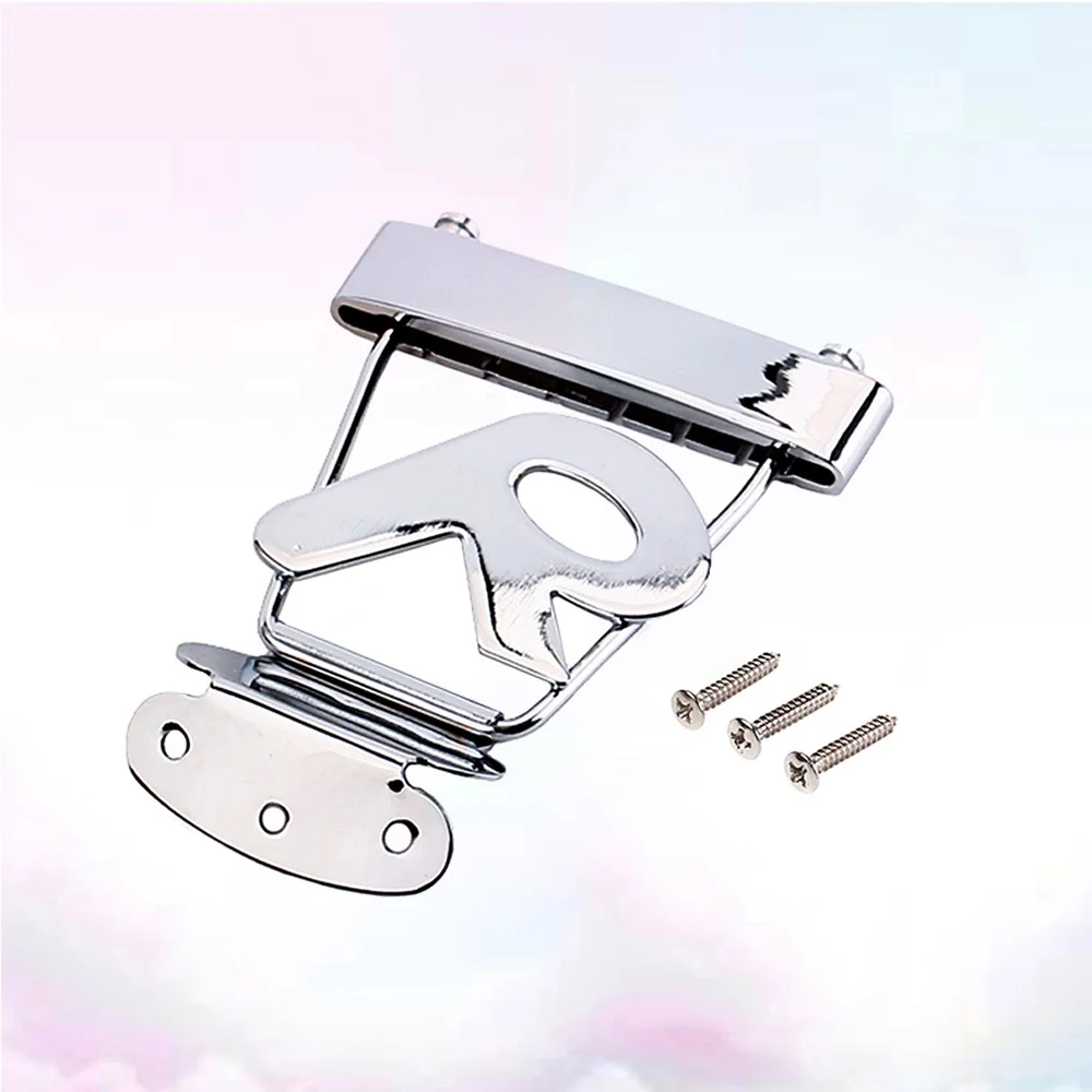 

R Shape 6 String Guitar Tailpiece Bridge Metal Semi-Hollow Tailpiece Bridge Replacement Parts Accessory for Jazz Guitar GA423A (