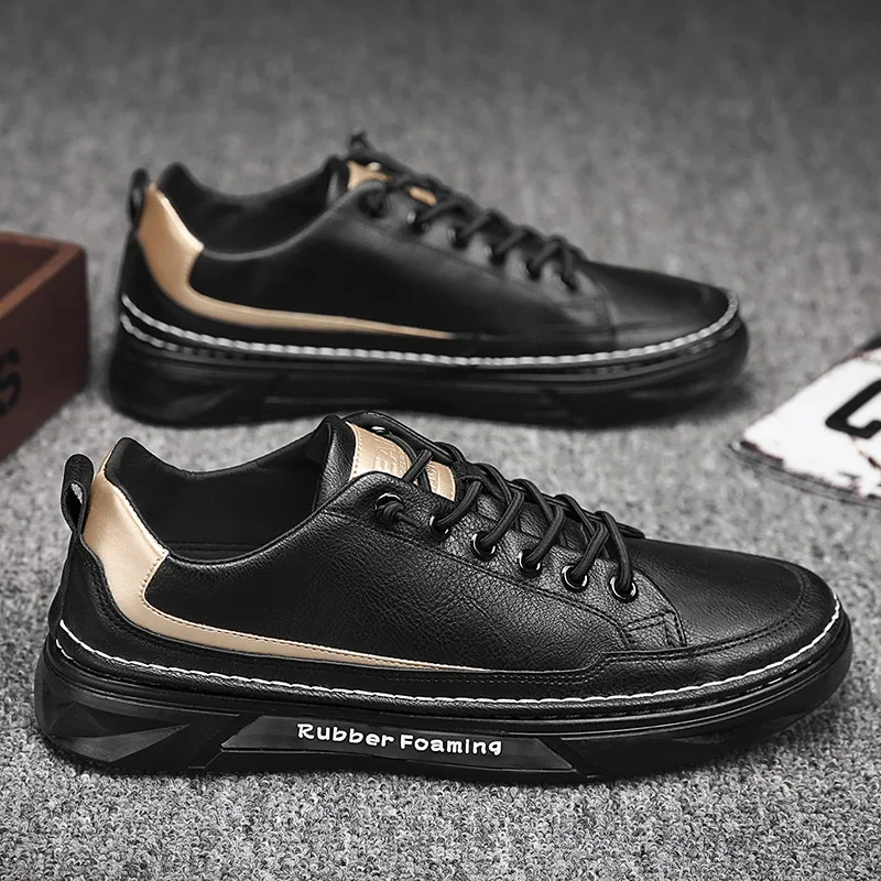 

CRLAYDK Men's New Design Leather Shoes Casual Flats Classical Business Sneakers Soft Luxury Slip On Driving Mocassin Homme