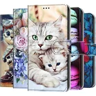 Кожаный чехол-книжка с цветочным рисунком Макарон Для Samsung Galaxy A11 A12 A32 A42 A52 A72 A21S A31 A41 A51 A71 A10S A20S A30S A50, чехол-бумажник