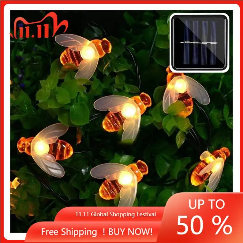30 Cute Honeybee LED Lights 15FT 8 Modes Starry Lights Waterproof Fairy Decorative Lights For Outdoor Wedding Homes Gardens Pati