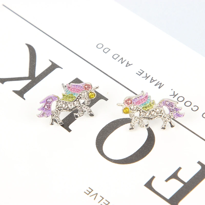 LF красочные блестящие эмалированные серьги в виде единорогов ювелирные