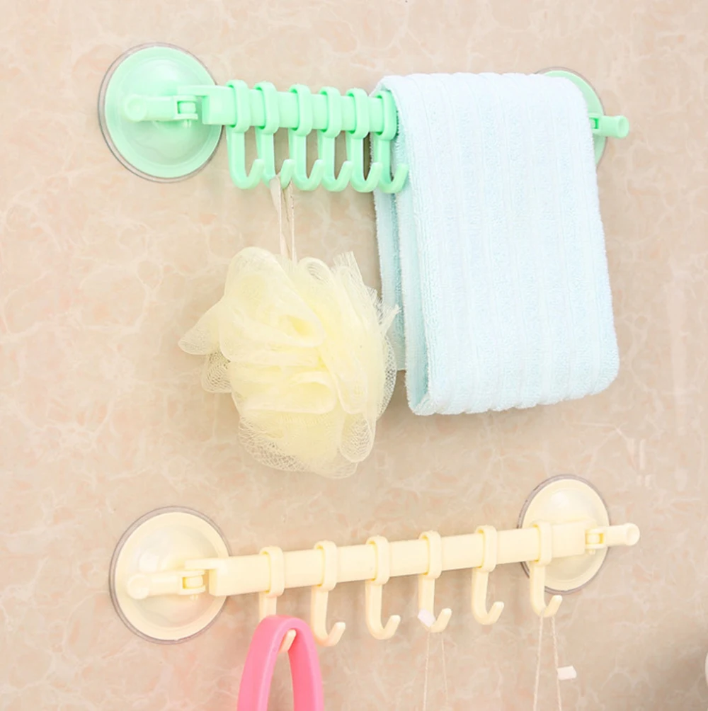 Мощный вискоза крюк Кухня настенная подвесная 6 ряд крючков творческий уголок