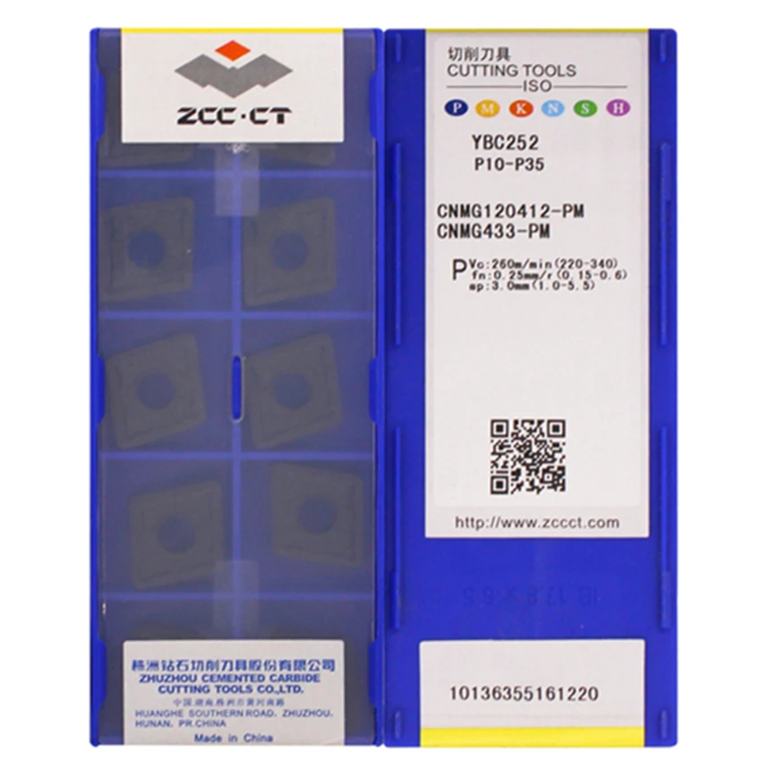 

ZCC.CT CNMG120412-PM YBC252 CNMG433 CNC carbide inserts 10PCS/BOX