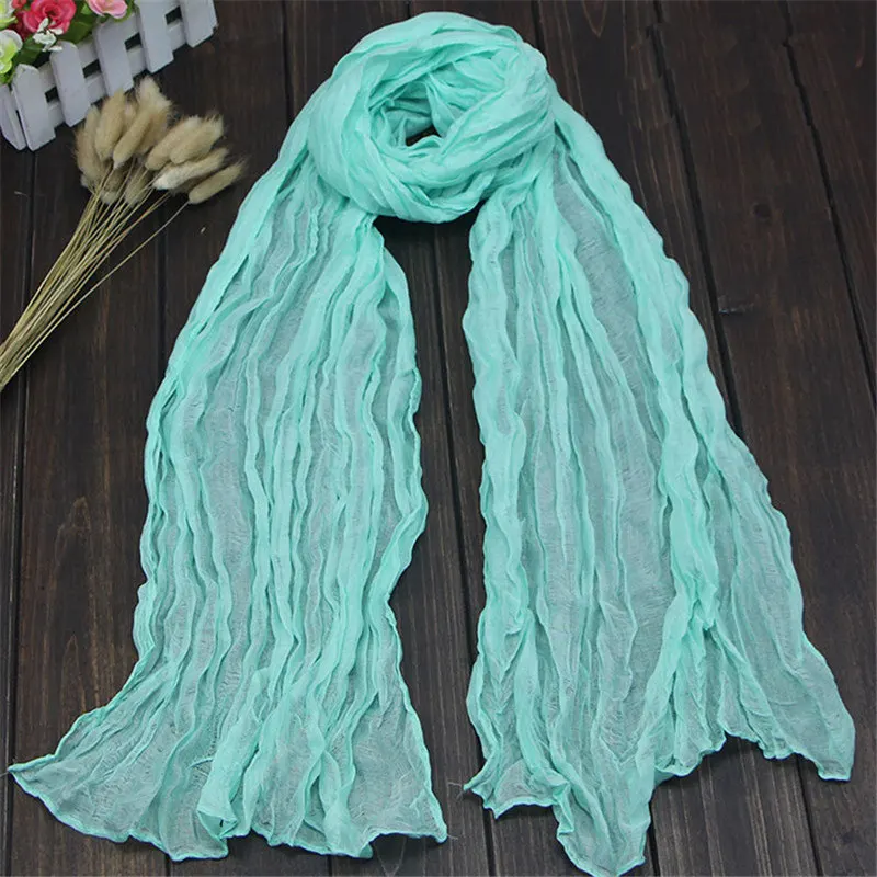 

Hot New 1PC Ladies Long Voile Linen Thin Warm Winter Candy Color Shawl Women Scarf Soft