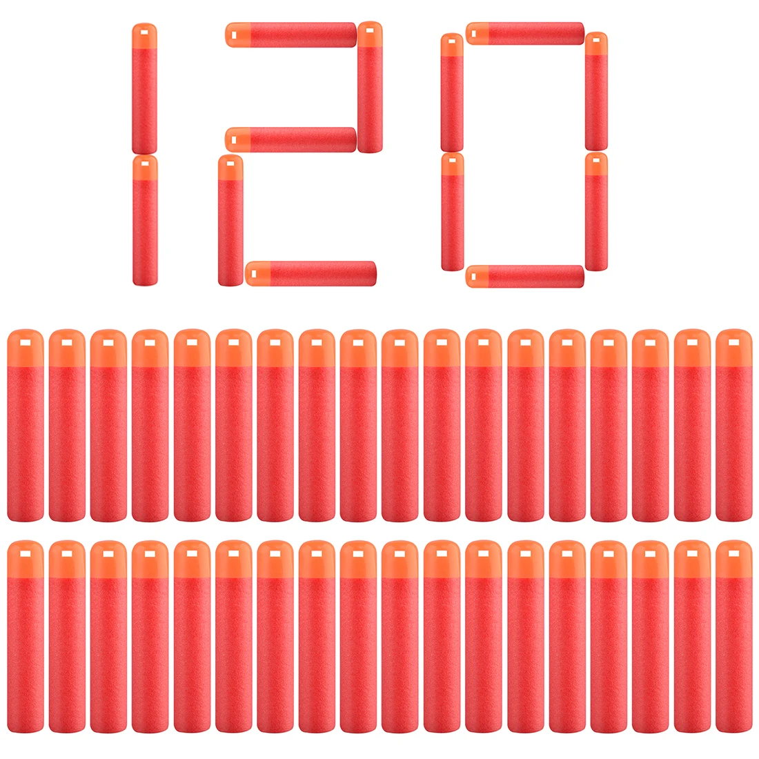 60 шт./120 шт./240 шт. мягкие пули полые головки из пенопласта для Nerf серии Mega-красный |