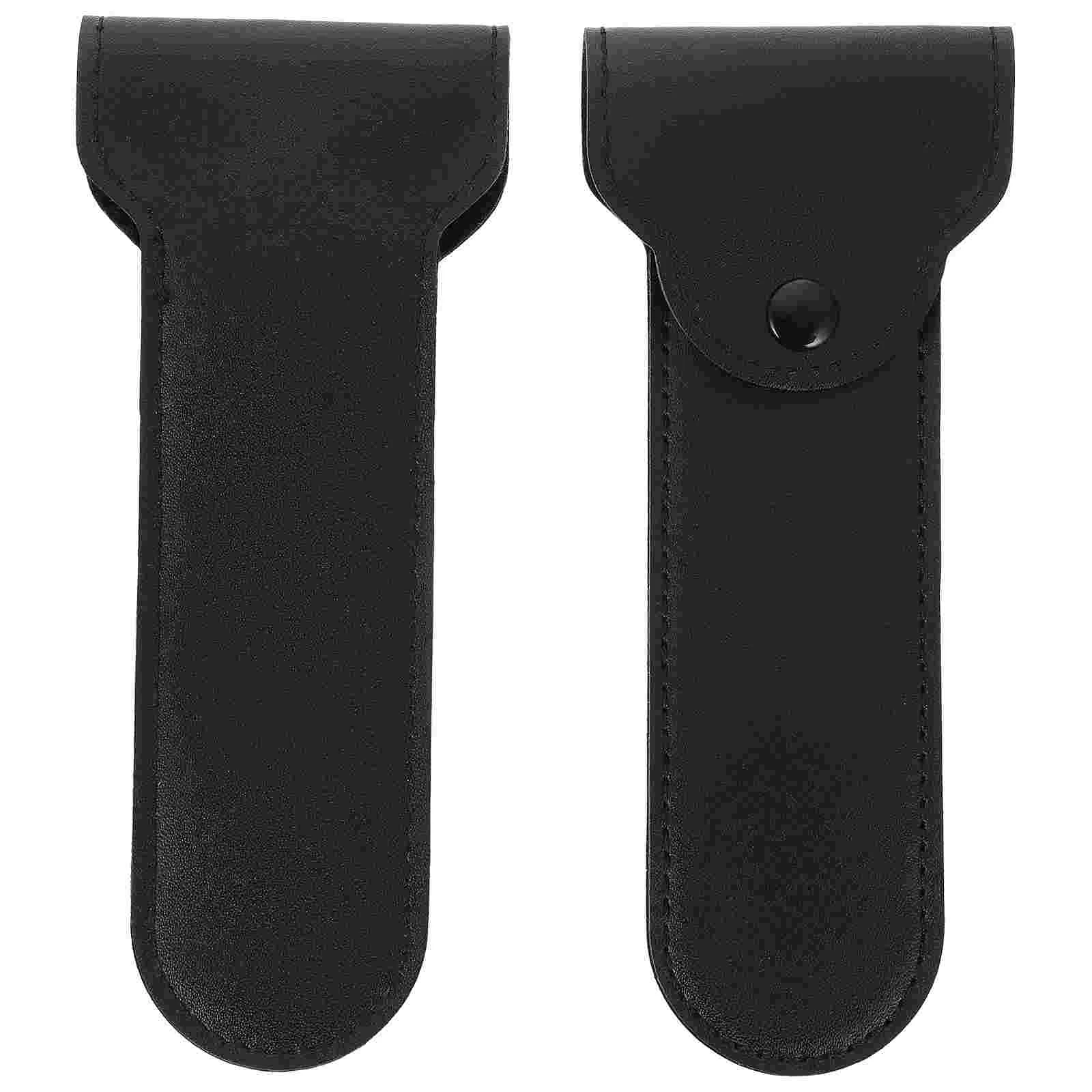 

2 шт., чехлы для бритвы, портативные держатели для бритвы, практичные контейнеры для ручной бритвы (черные)