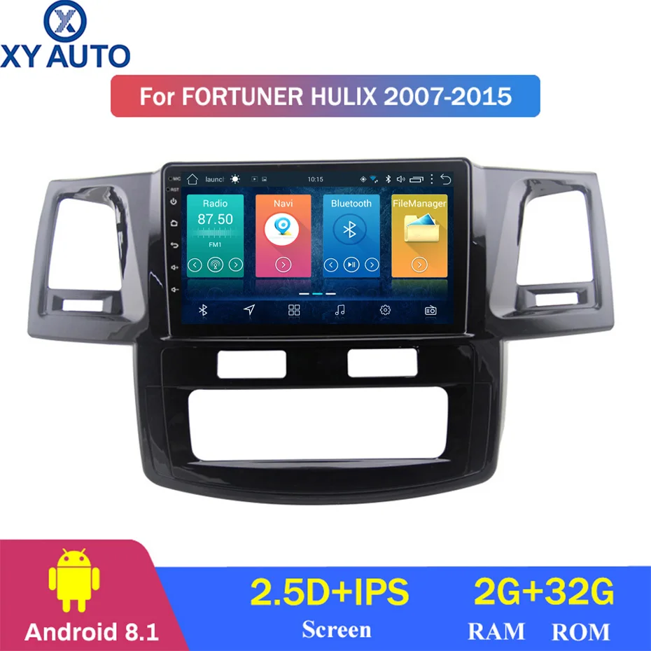 Сенсорный экран 9 дюймов 2.5D IPS HD Android 8 1 2 Гб ОЗУ 32 ПЗУ NAVI для Toyota fortuner hulix 2007 2015 AC с BT Wi