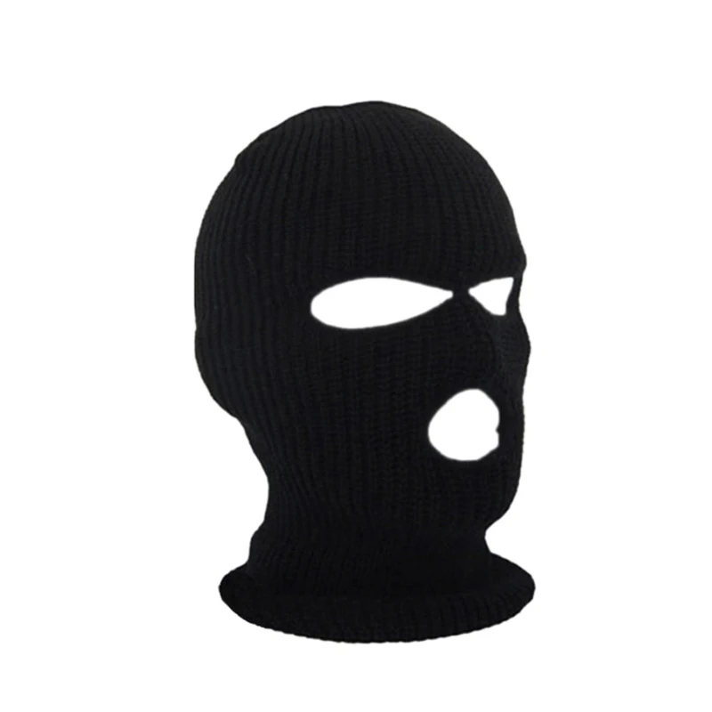 1 шт. черная однотонная зимняя теплая Балаклава лицевая маска для мужчин и женщин