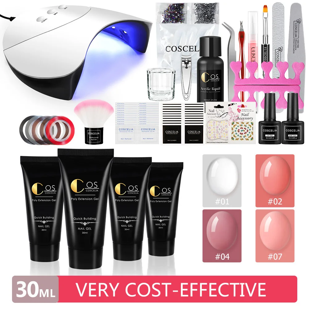 COSCELIA 6 шт./компл. набор гель лака для наращивания из полигеля ногтей УФ