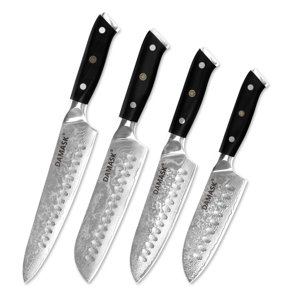 Damask кухонные ножи японский нож Santoku 73 слоя VG10 Дамасская сталь шеф повара G10 ручка
