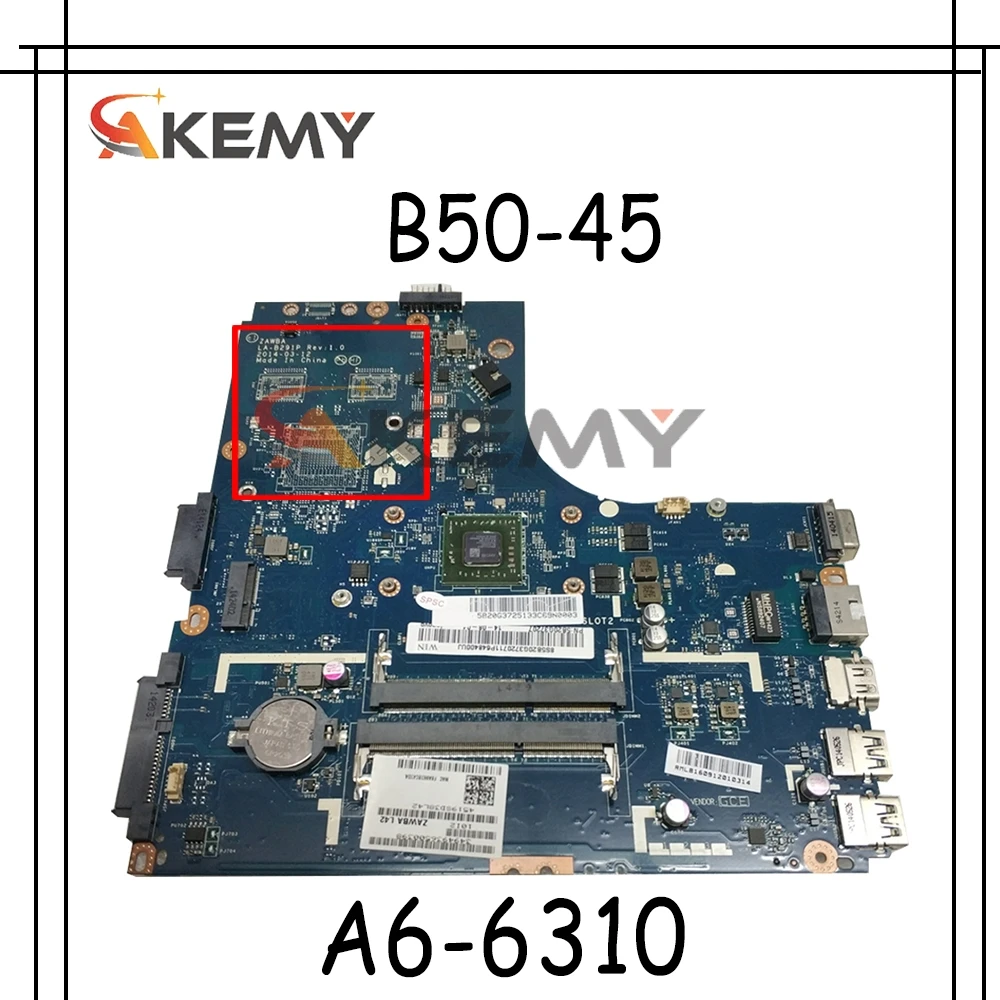 

Материнская плата для ноутбука LENOVO Ideapad B50-45 AM6310, материнская плата ZAWBA/BB A6-6310 5B20G36755