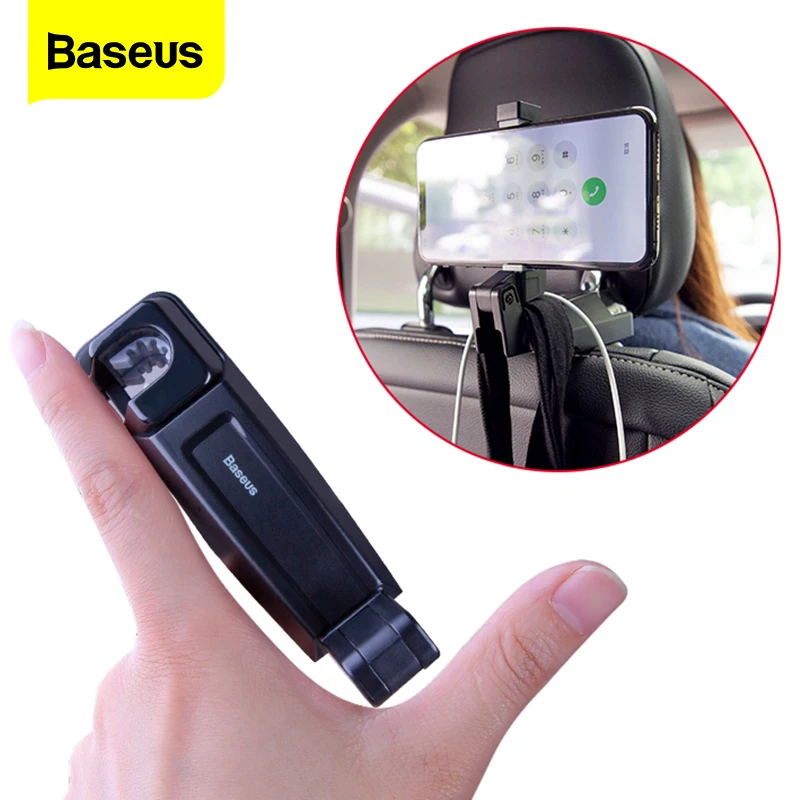 

Baseus Back Seat Car Phone Holder For iPhone Xs Max Xr X 2in1 Backseat Hook Car Mount Holder For Samsung S10 S9 Plus Car Holder