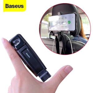 baseus back seat car phone holder for iphone xs max xr x 2in1 backseat hook car mount holder for samsung s10 s9 plus car holder free global shipping