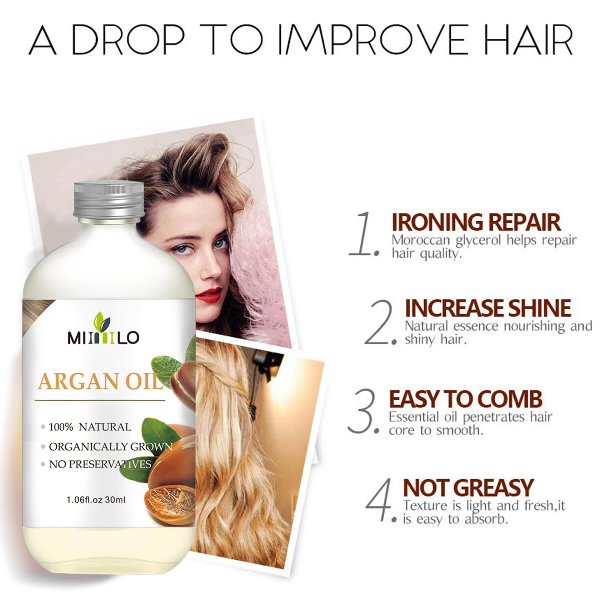 Argan Oil Color protection after dyeing fragile split care damage and scalding improve irritability 30ml | Красота и здоровье