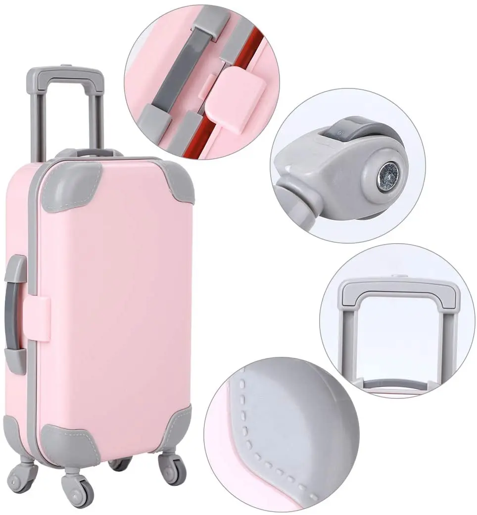 15 Styles Color Plastic Sliding Suitcase For 18 Inches American Doll&amp43 CM New Born Baby Generation Russian Girl's Christmas Toy |