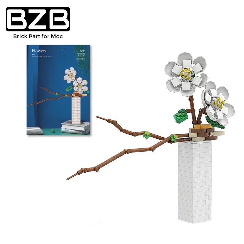 

BZB MOC Garden Plant Simulation Flower 37114 Vase Potted Phalaenopsis Romantic Flower Building Block Model Children DIY Toy Gift
