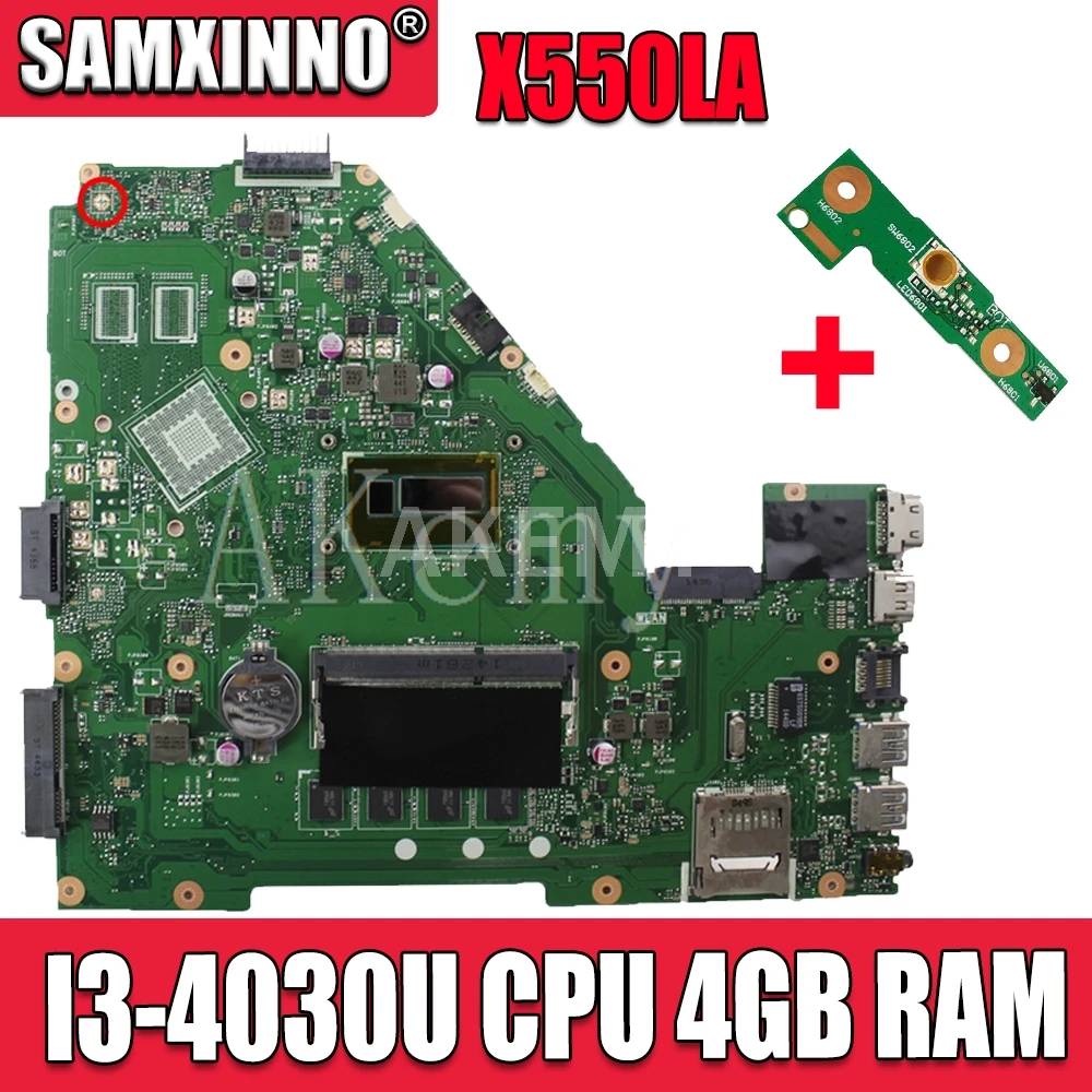 

X550LA Motherboard I3-4010U CPU 4GB RAM LVDS for ASUS A550L X550LD R510L X550LC X550L X550 laptop Motherboard X550LA Mainboard