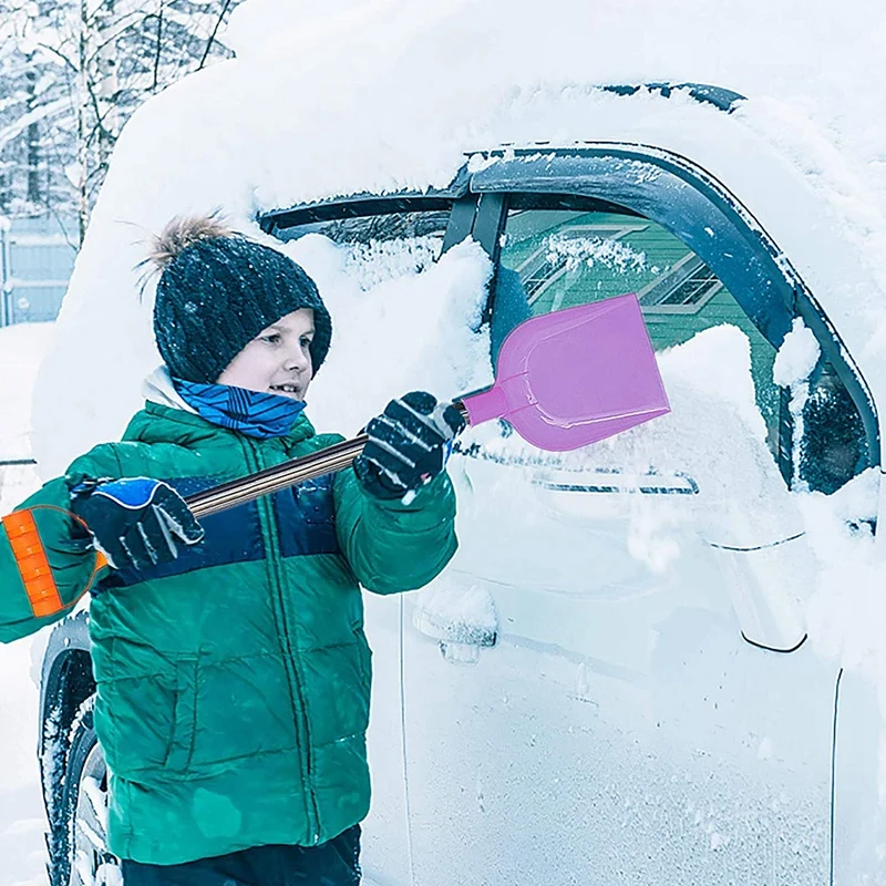 

Children Snow Shovel 4Pcs Kids Snow Shovel Driveway Car Home Garage Portable Snow Shovel for Kids Safer Than Metal Snow Shovels