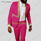 Новинка! Мужской костюм Thorndike, мужские костюмы из двух частей, приталенные костюмы, смокинг для жениха, Свадебный Декоративный костюм, женский костюм (пиджак + брюки)