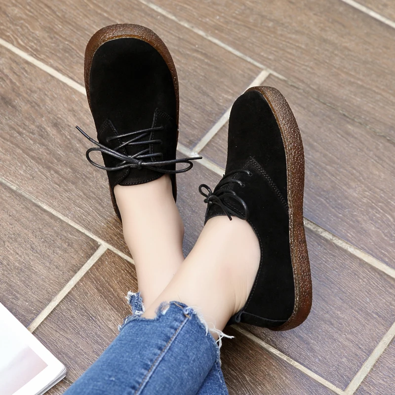 Женская обувь Сезон Зима элегантная из кожи с нашивкой zapatos de mujer con plataforma plana moda 2018