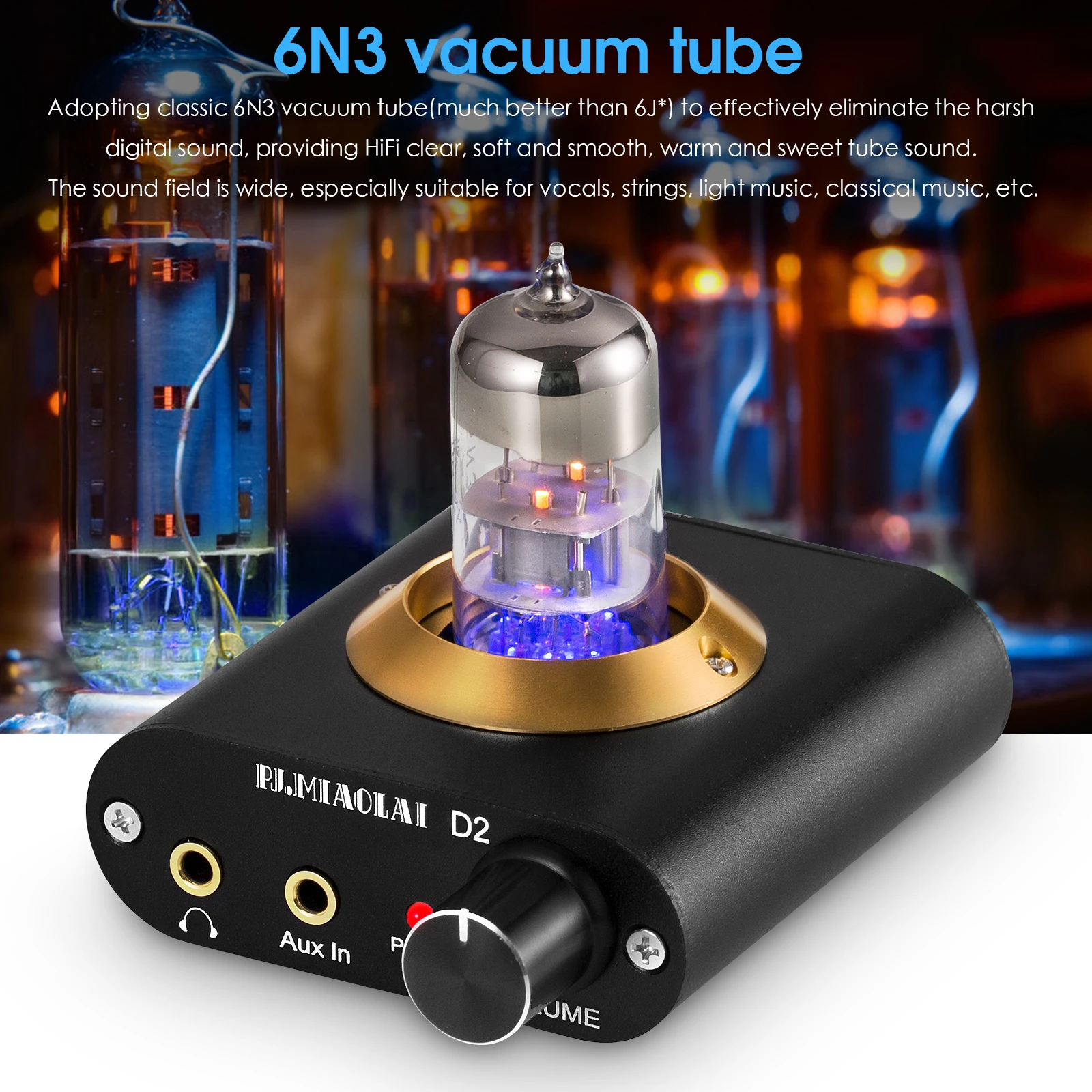 Nobsound Super Mini Vacuum Tube Headphone Amplifier Home Stereo Desktop Audio Preamp | Theater Amplifiers