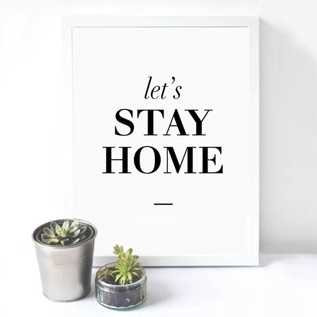 Картина на холсте Let's Stay фотографии домашней стене постер семейная типография