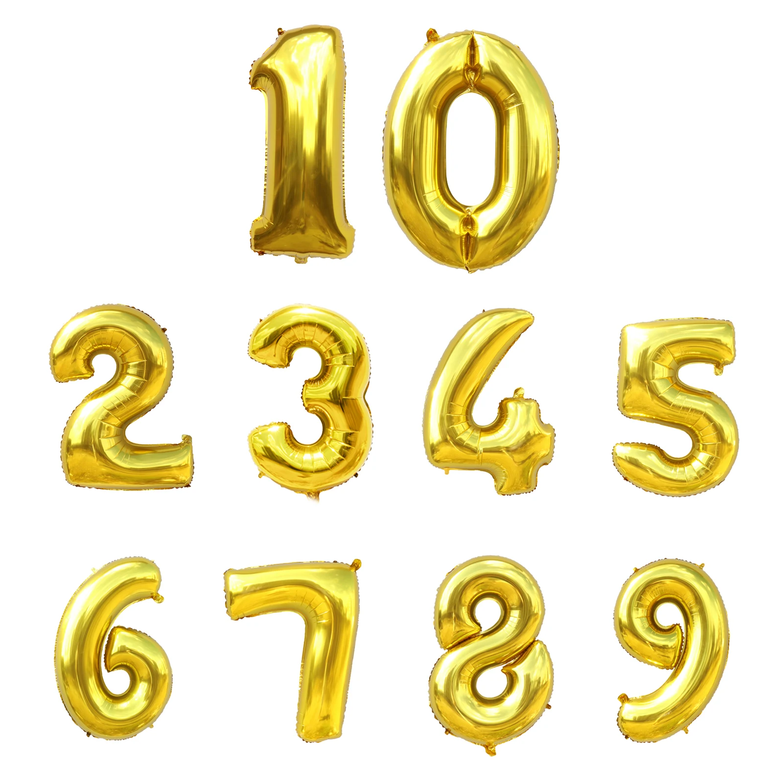 Воздушные шары из алюминиевой фольги в форме цифр 32 дюйма золотистые серебристые