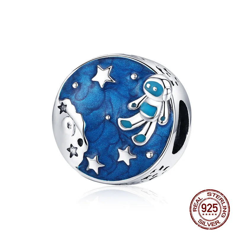 Эмалированные круглые бусины в виде астронавта подходят для браслета