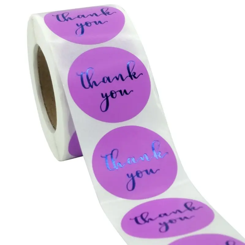 

1 Roll (500pcs) Thank You Stickers Seal Label for Wedding Christmas Gift Package Stationery Sticker