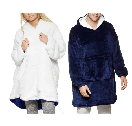 

Super Soft Hoodie Comfy Nightwear Wearable Fleece Blanket Bathrobe climbing mountains picnics