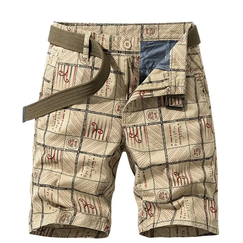 Шорты-карго мужские хлопковые с принтом Джоггеры в стиле милитари повседневные