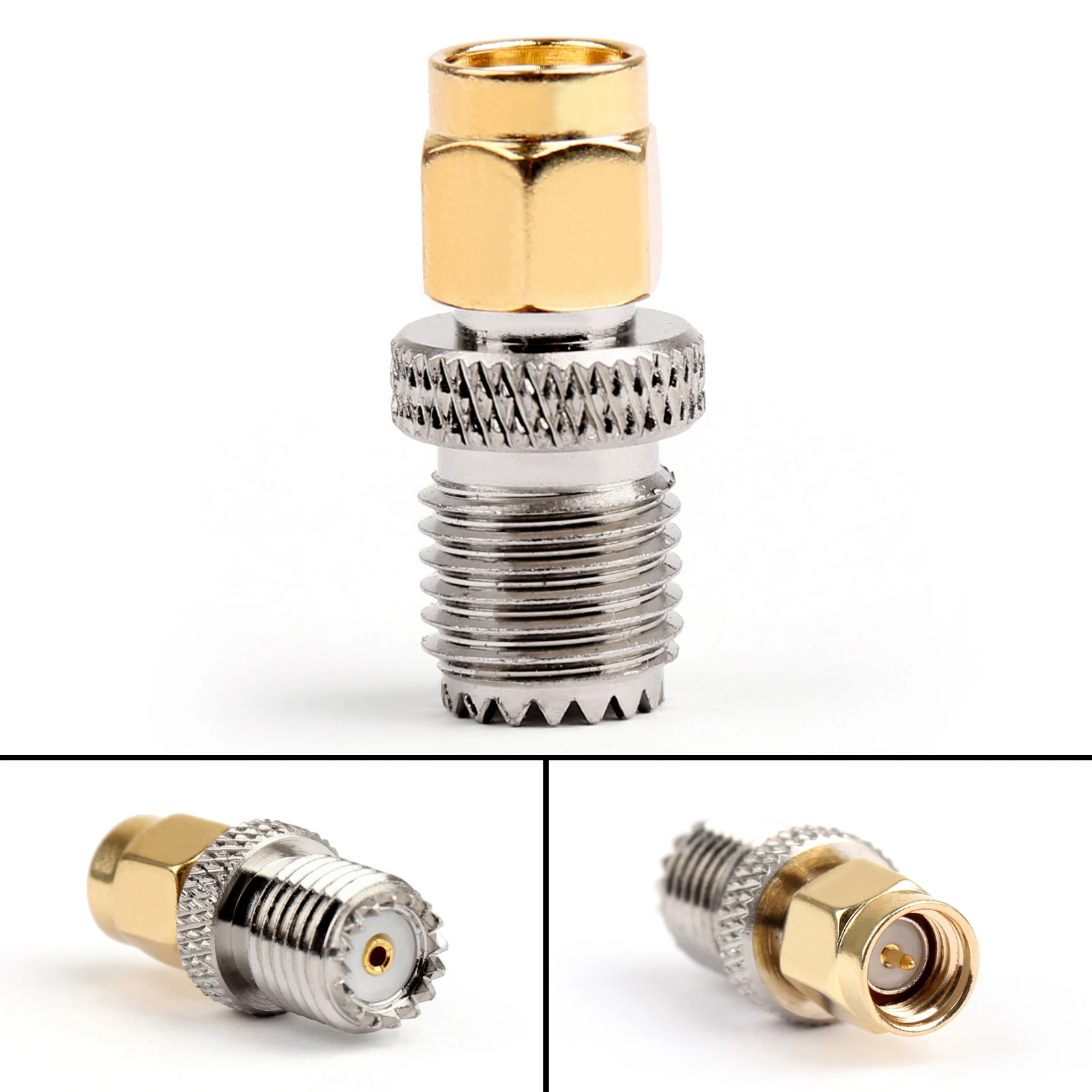 

10 шт., Прямоугольный коаксиальный переходник с разъемом SMA на Mini UHF, 50 Ом