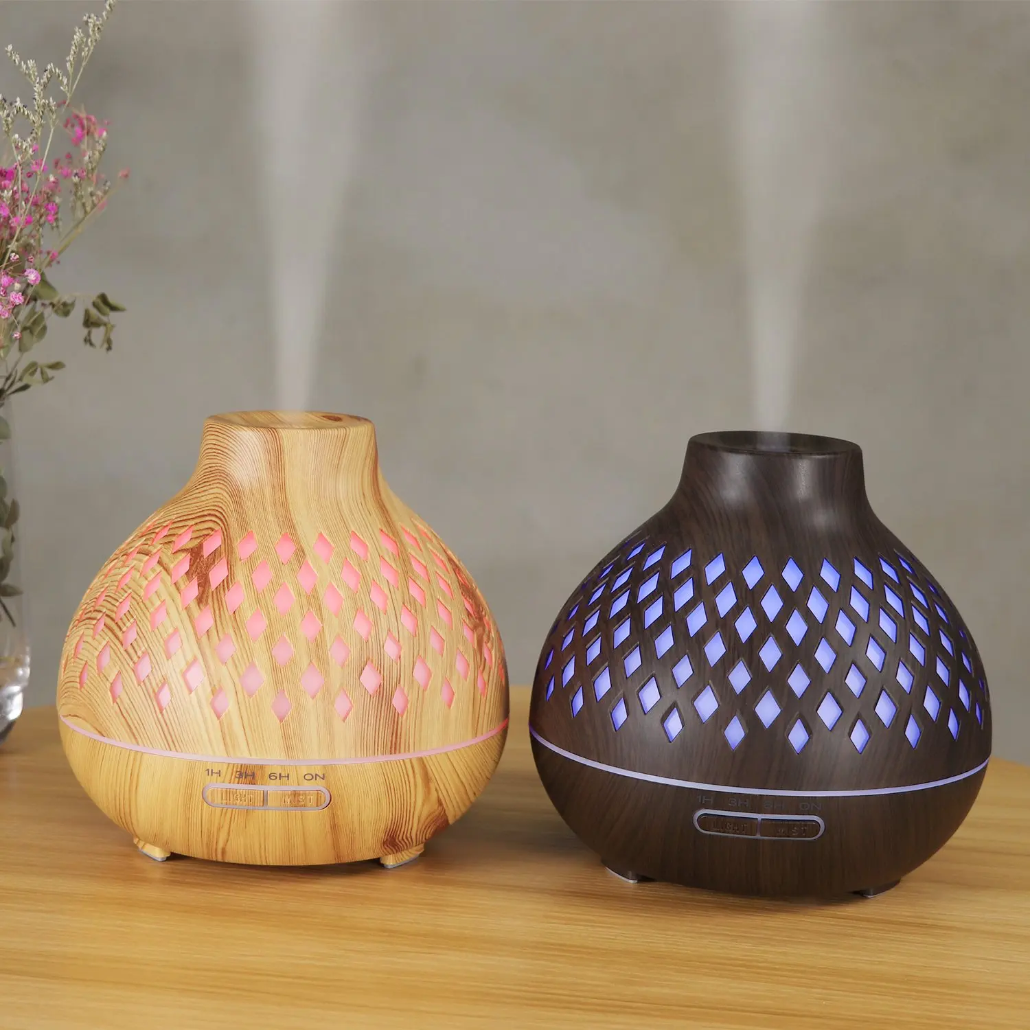 

400Ml Air Humidifier Aroma Diffuser Aromatherapy Essential Oils Ultrasonic Humidifier Remote Control