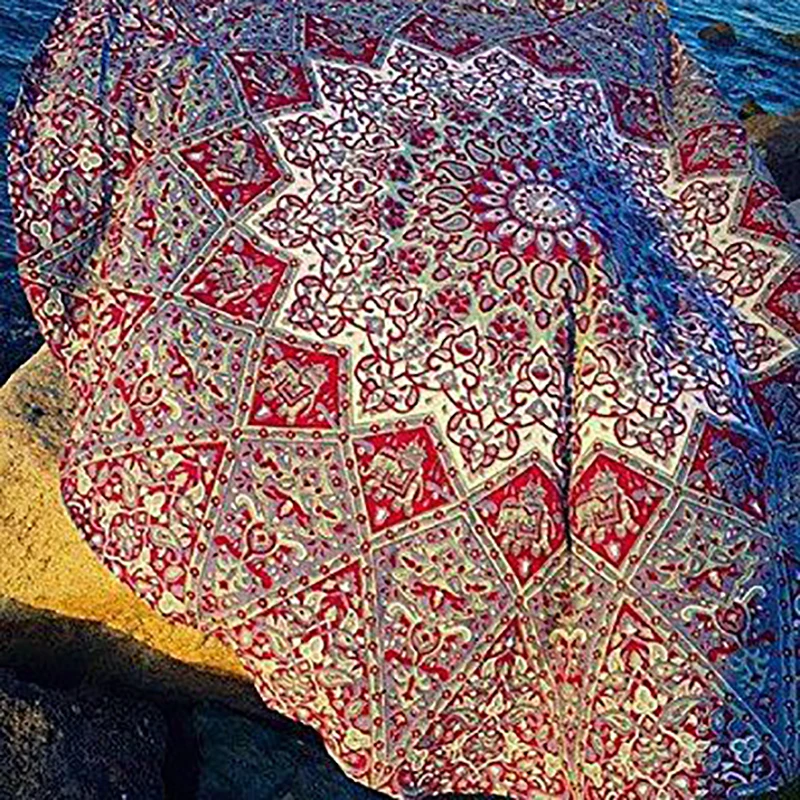 Круглый тотемный узор пляжное полотенце Йога коврик палантин шифоновая скатерть