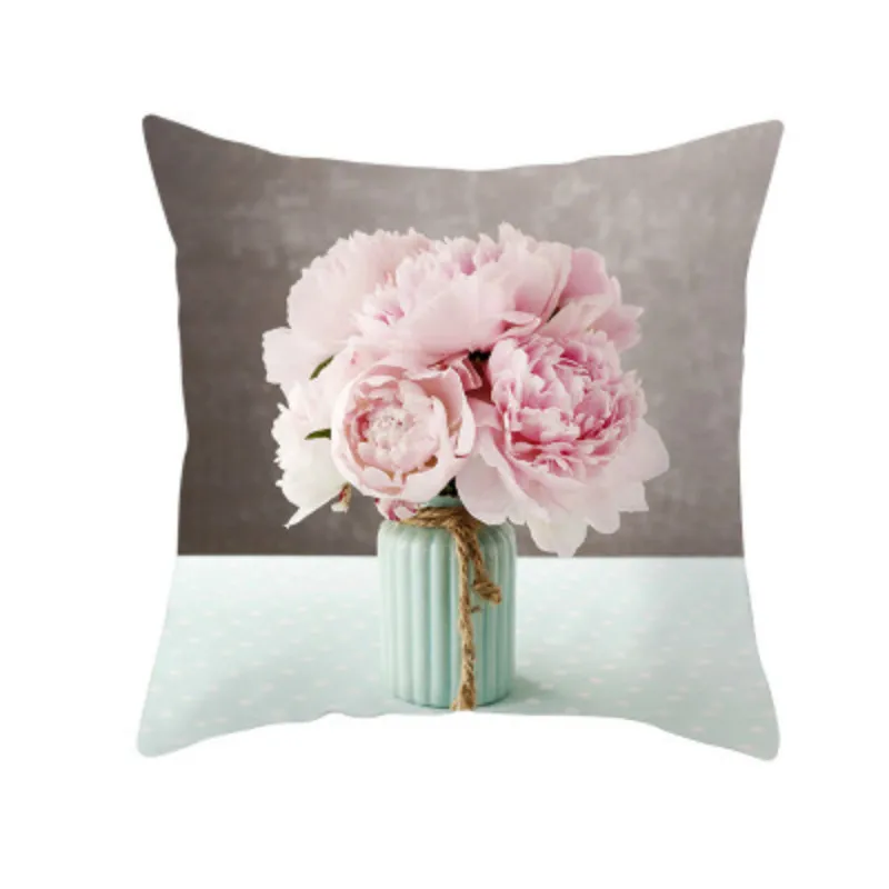Наволочка для подушки из цветной персиковой кожи наволочка с розами и цветком