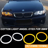 4x white yellow cotton led angel eyes headlight drl kits for bmw e81 e82 e87 e88 e90 e91 e92 e93 auto accessries halo rings