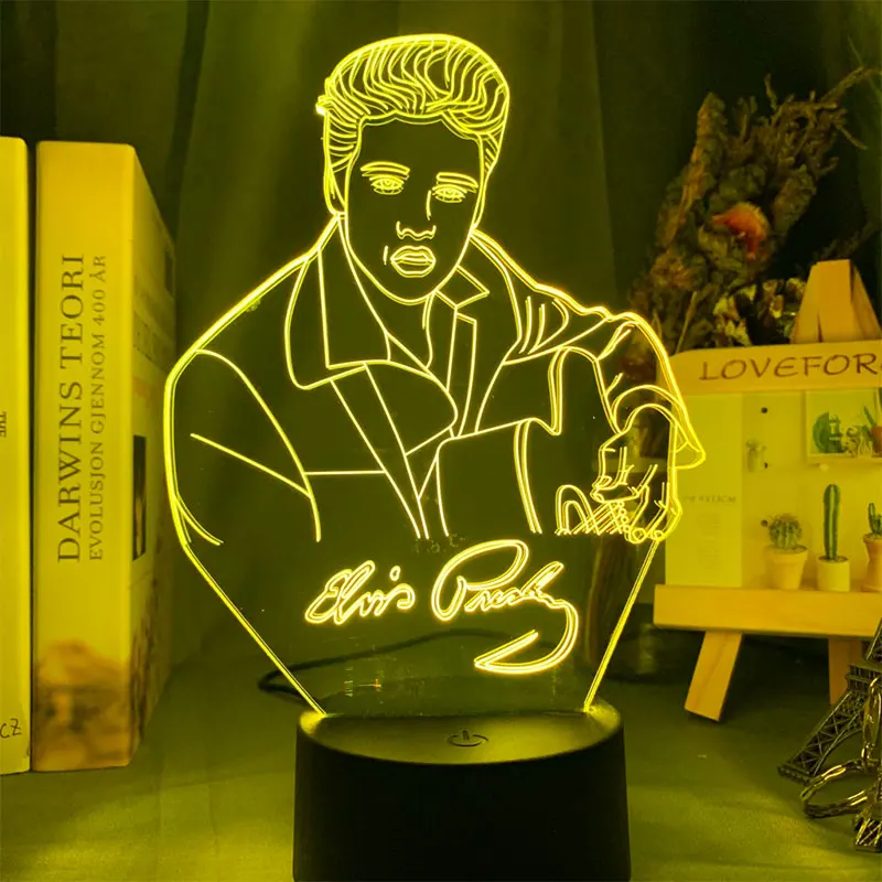 Queen Freddie Mercury Elvis Presley Figure 3D LED Night Light Touch Sensor Decorative Lamp Table for Baby Kids Gift | Лампы и