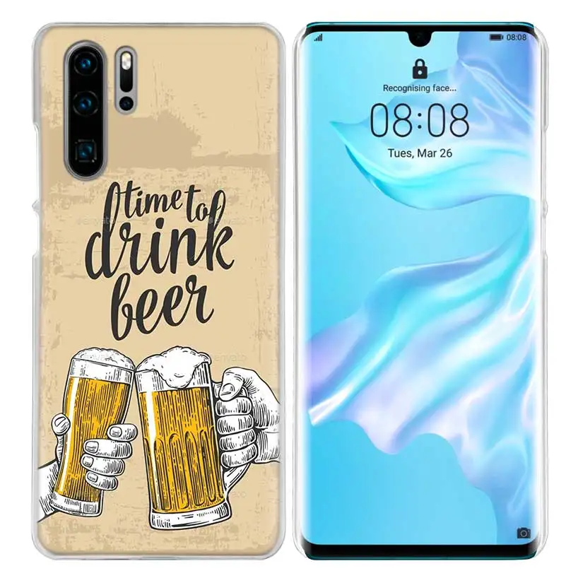 01 Жесткий чехол-накладка из поликарбоната для huawei Honor P20 mate 20 10 P10 P9 P8 8X9 Lite P Smart+ Plus Nova 3i прозрачный чехол с изображением пива - Цвет: 01