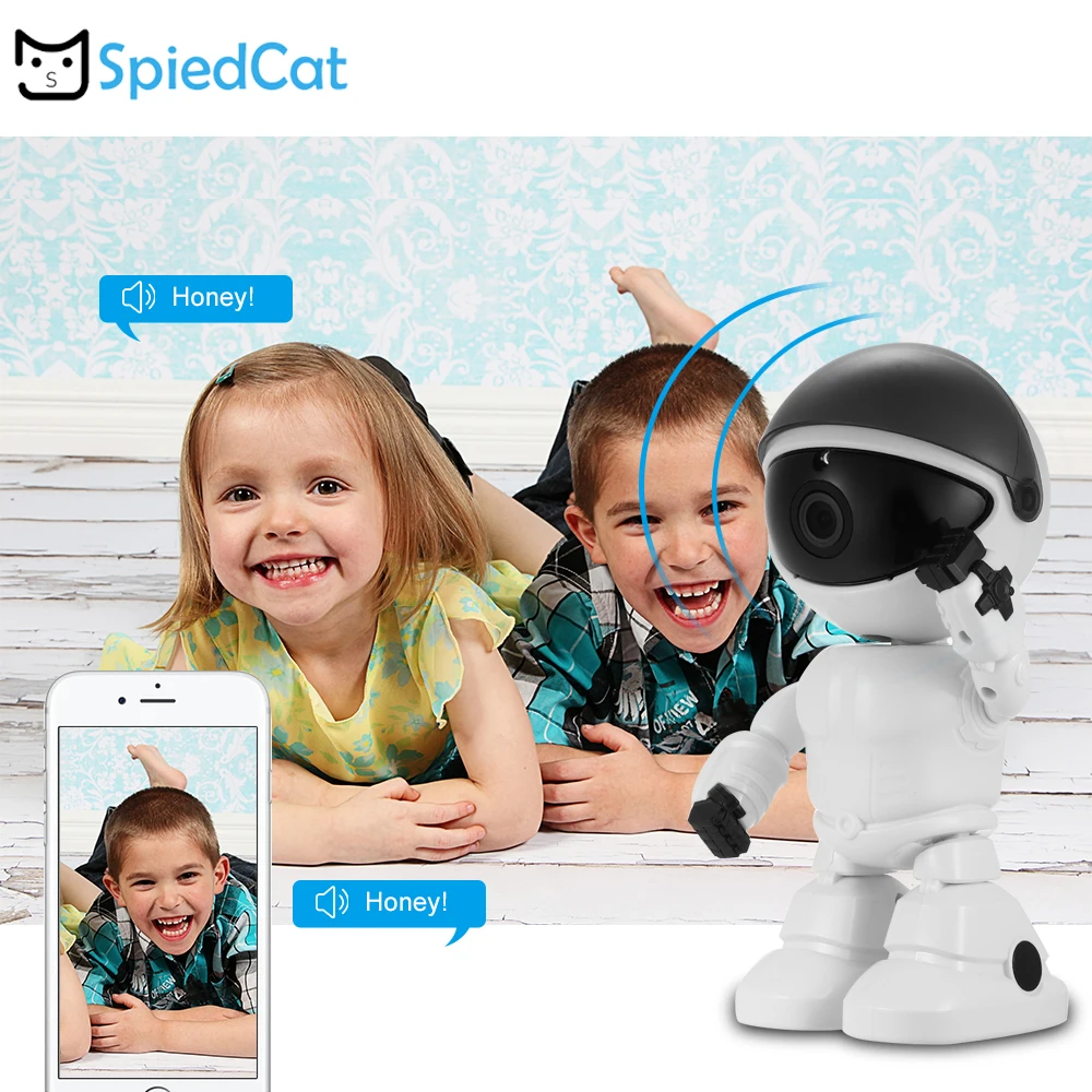 WiFi IP Panoramic HD Camera Home Baby Security Surveillance P2P Night vision Two Ways Audio Camcorder Support TF Card | Безопасность и