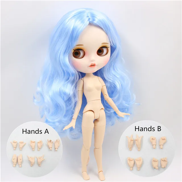 doll with hands AB Ледяная фабрика blyth пользовательская кукла игрушка матовое лицо соединение тела bjd белая кожа 30 см, без сонных глаз - Цвет: doll with hands AB