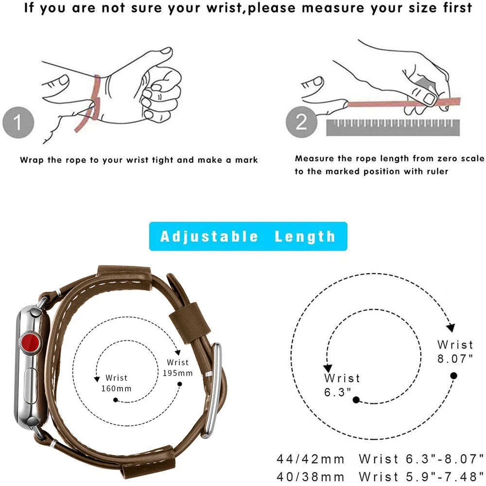 

Genuine Leather +tray Watchband for Apple Watch 42mm 40mm 38mm 44mm Bracelet for Iwatch Series 5 6 4 3 SE Fashion Vintage Style