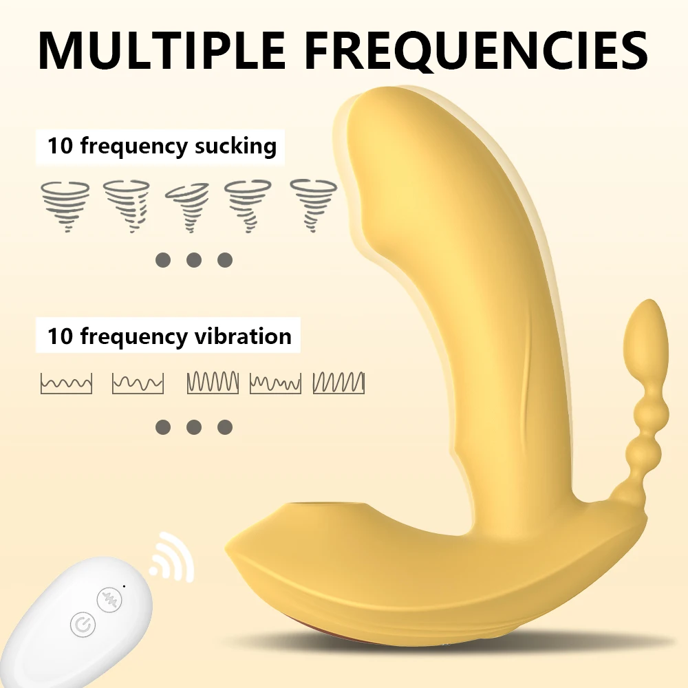 3 IN 1 Sucking Vibrator Wearable Dildo Anal Vagina Clitoris Stimulator Female Vibrators Sex Toys for Women Oral Suction | Красота и