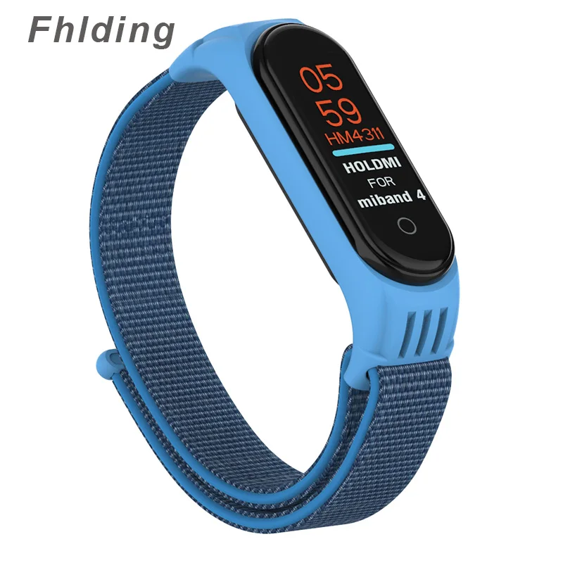 Нейлоновый сменный Браслет для Xiaomi mi, ремешок 4 для mi Band 3, спортивный дышащий браслет для Xiaomi mi, ремешок 3 4 - Цвет: Cape Blue