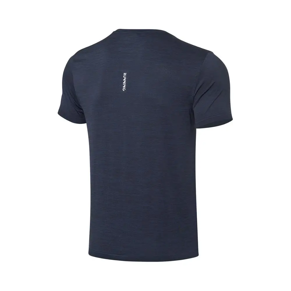 Li-Ning, мужские спортивные футболки для бега, 52.6% нейлон, 47.4% полиэстер, обычная посадка, комфортная подкладка, спортивные футболки ATSP261 MTS3101